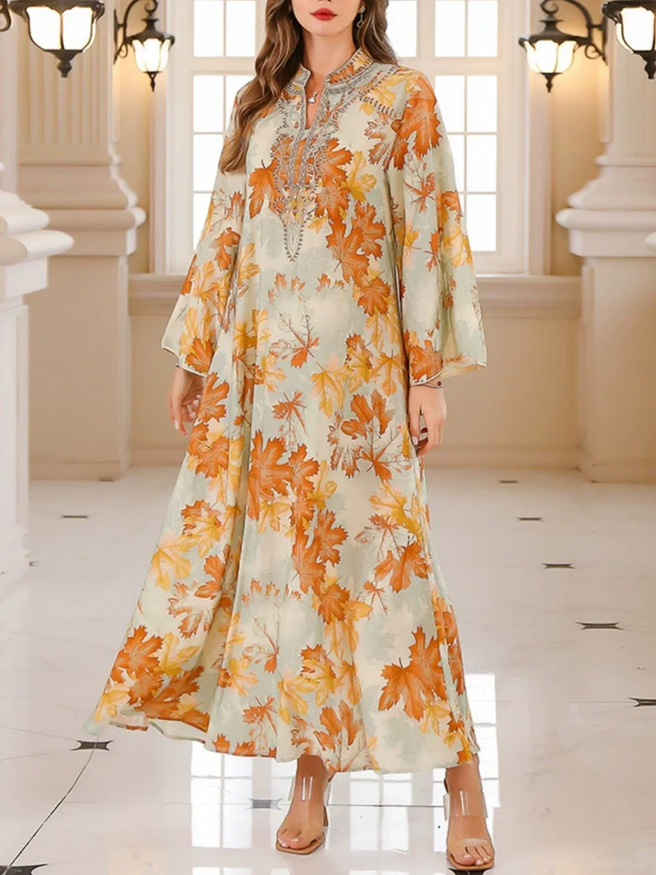 Paloma™ Maple Leaf Print Maxi Dress