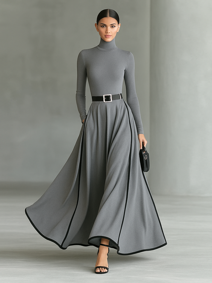Rachelle™ Long Sleeve Maxi Dress + Free Belt