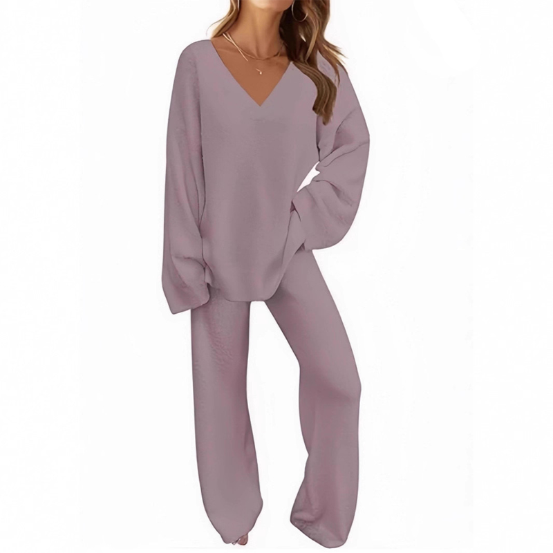 Karla™ V-Neck Long Sleeve Sweater & Pants Set