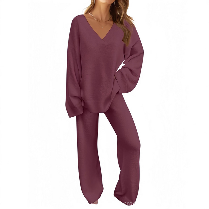 Karla™ V-Neck Long Sleeve Sweater & Pants Set